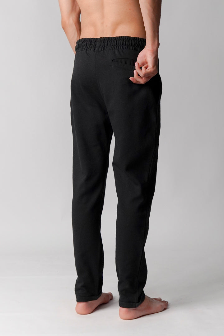 Straight Terry Jogger Pants - Black - Mendeez