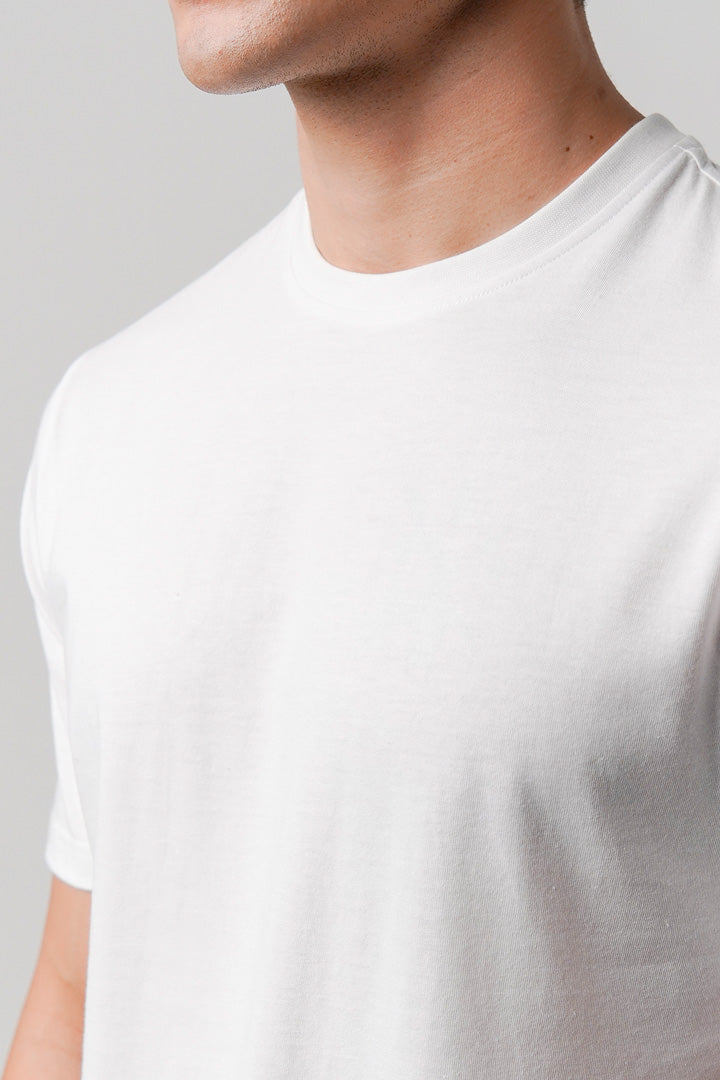 Regular Fit Crew Neck T-Shirt - White - Mendeez