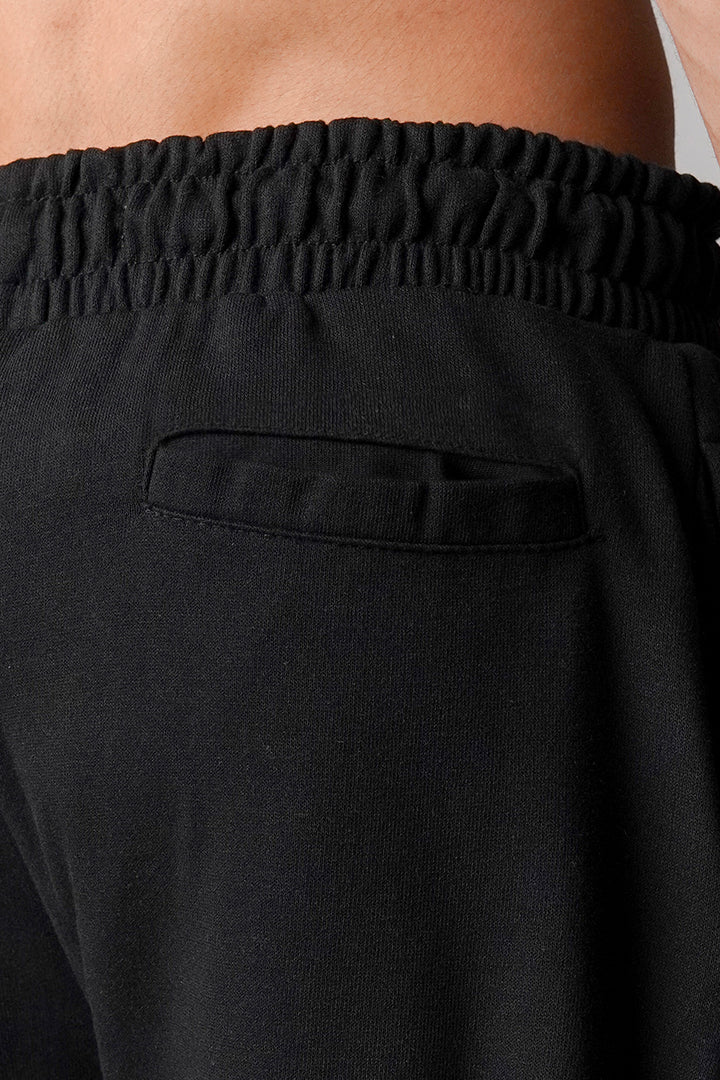 Straight Terry Jogger Pants - Black - Mendeez