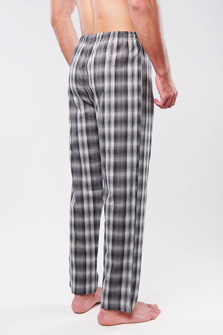 Check Woven Pajamas - Dark Grey - Mendeez