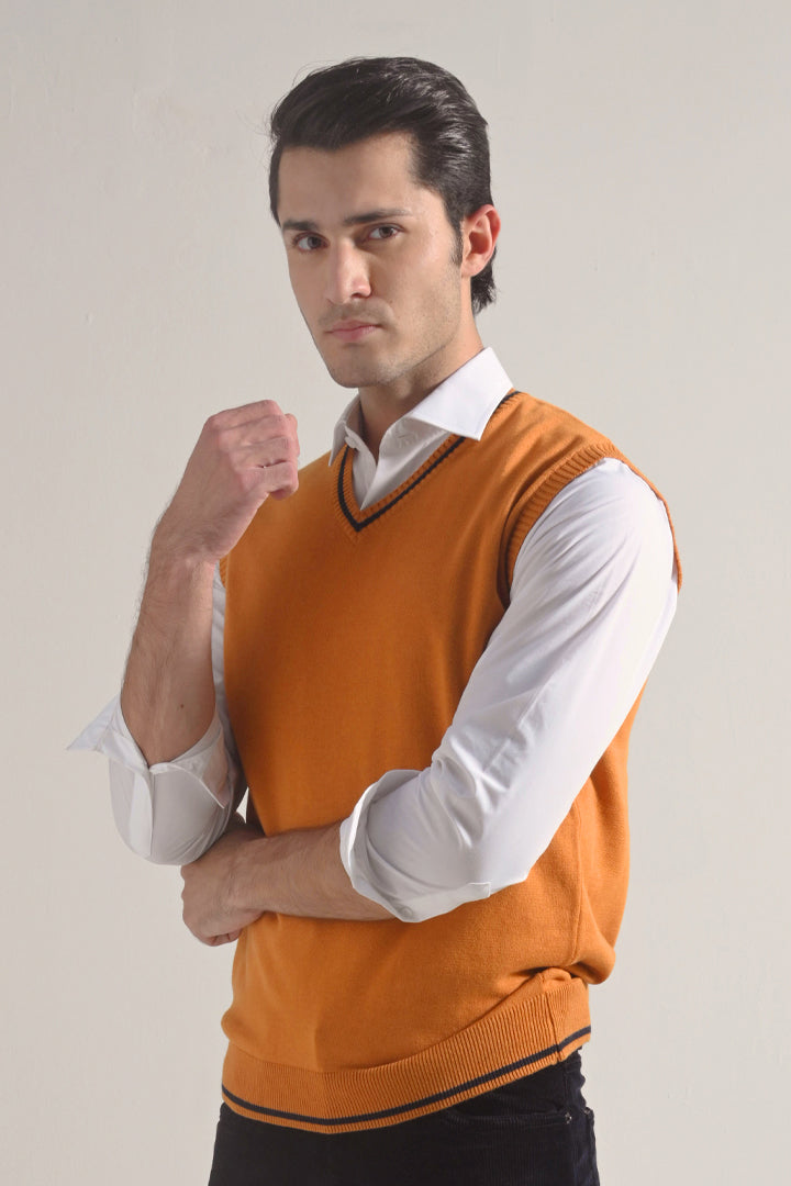 Sweater Vest - Orange - Mendeez