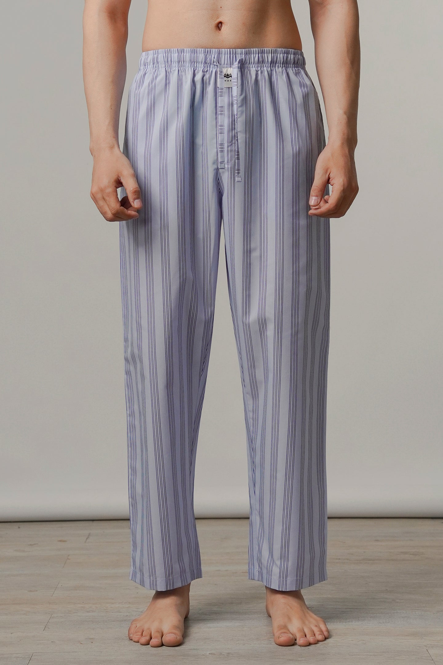 Striped Woven Pajamas - Sky Blue - FA - Mendeez