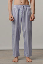 Striped Woven Pajamas - Sky Blue - FA - Mendeez