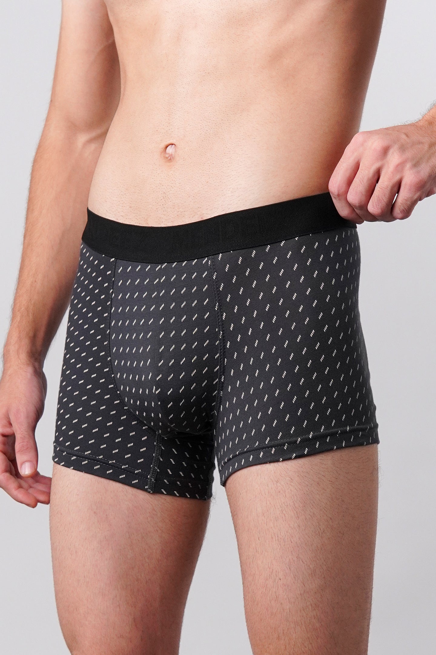 Printed Boxer Trunks - Greyish Blue - Mendeez