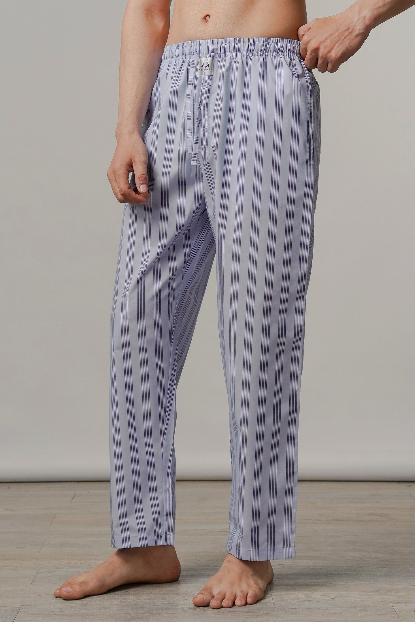 Striped Woven Pajamas - Sky Blue - FA - Mendeez