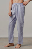 Striped Woven Pajamas - Sky Blue - FA - Mendeez