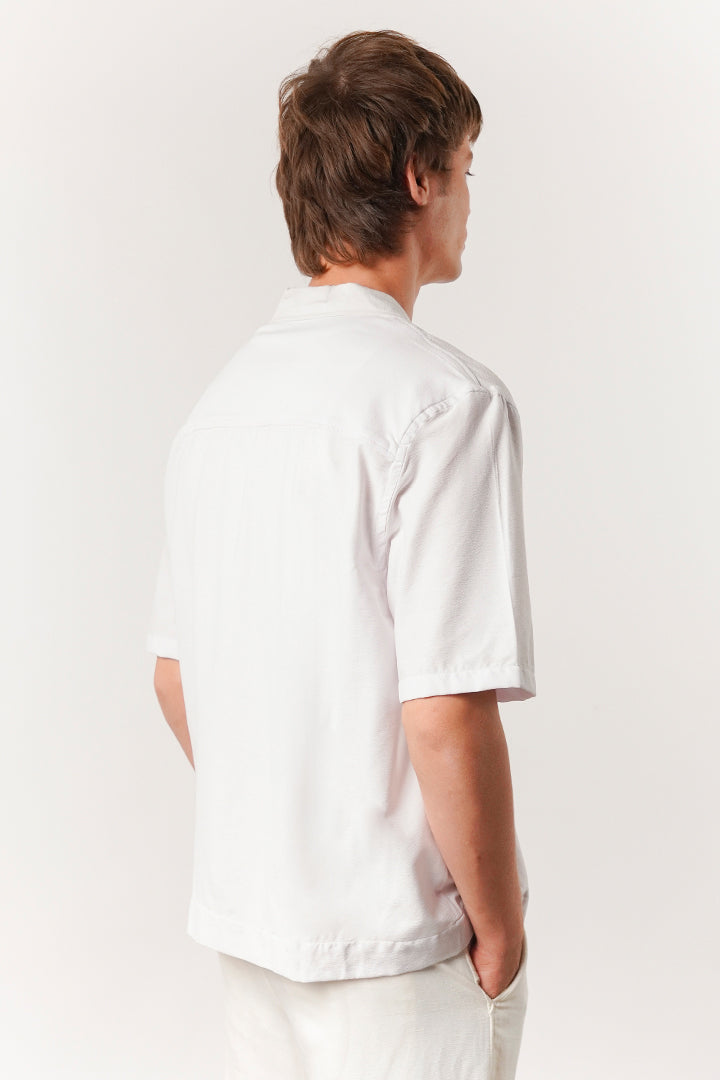 Box Fit Cuban Shirt - White - Mendeez