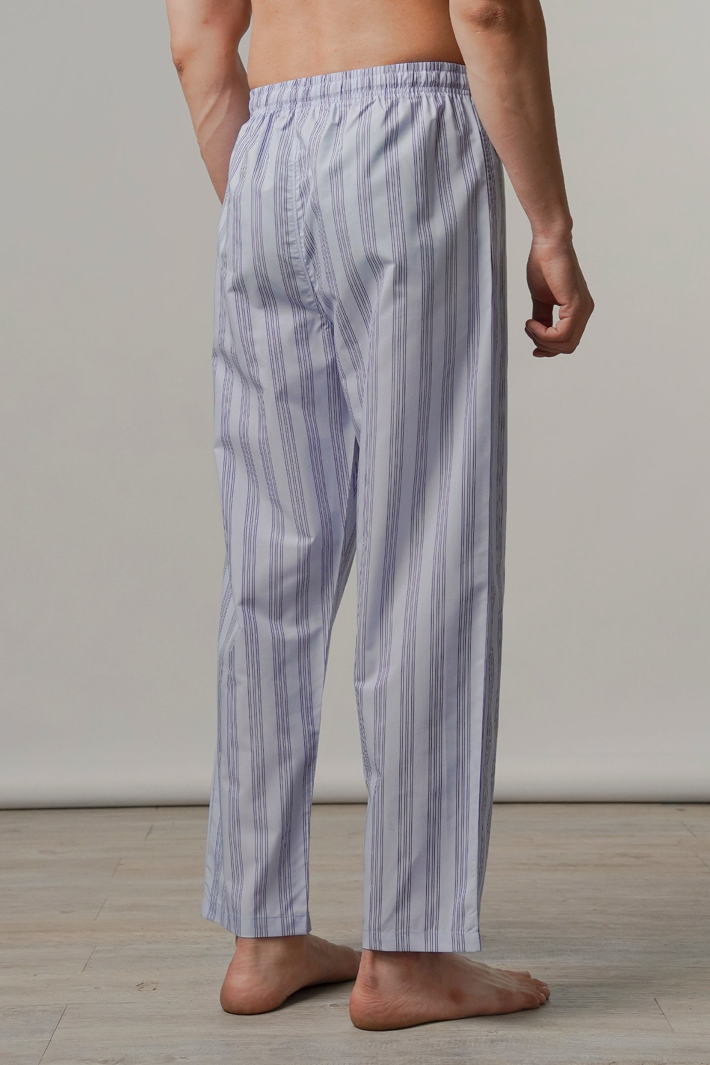 Striped Woven Pajamas - Sky Blue - FA - Mendeez