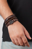 Adjustable Braided Bracelet - Brown - Mendeez
