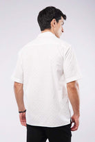 Self Texture Cuban Shirt - White - Mendeez