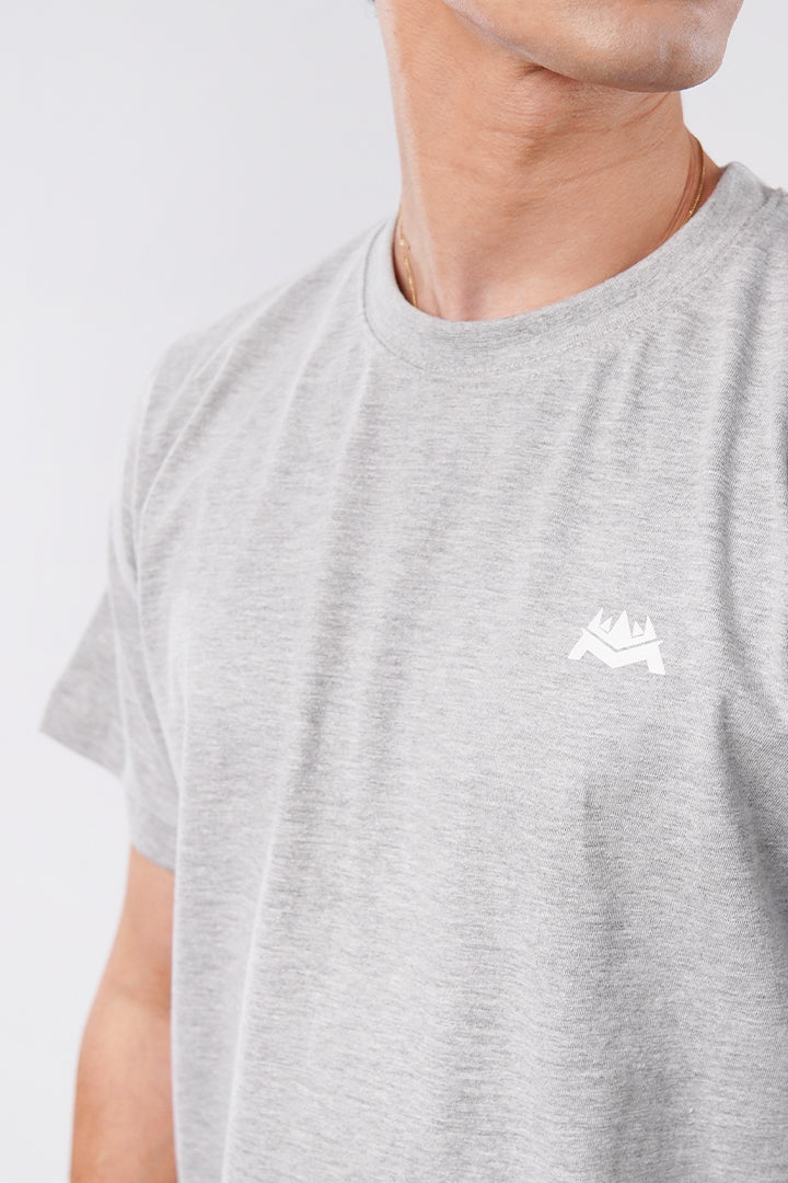 Printed Oversized T-Shirt - Heather Grey - Mendeez