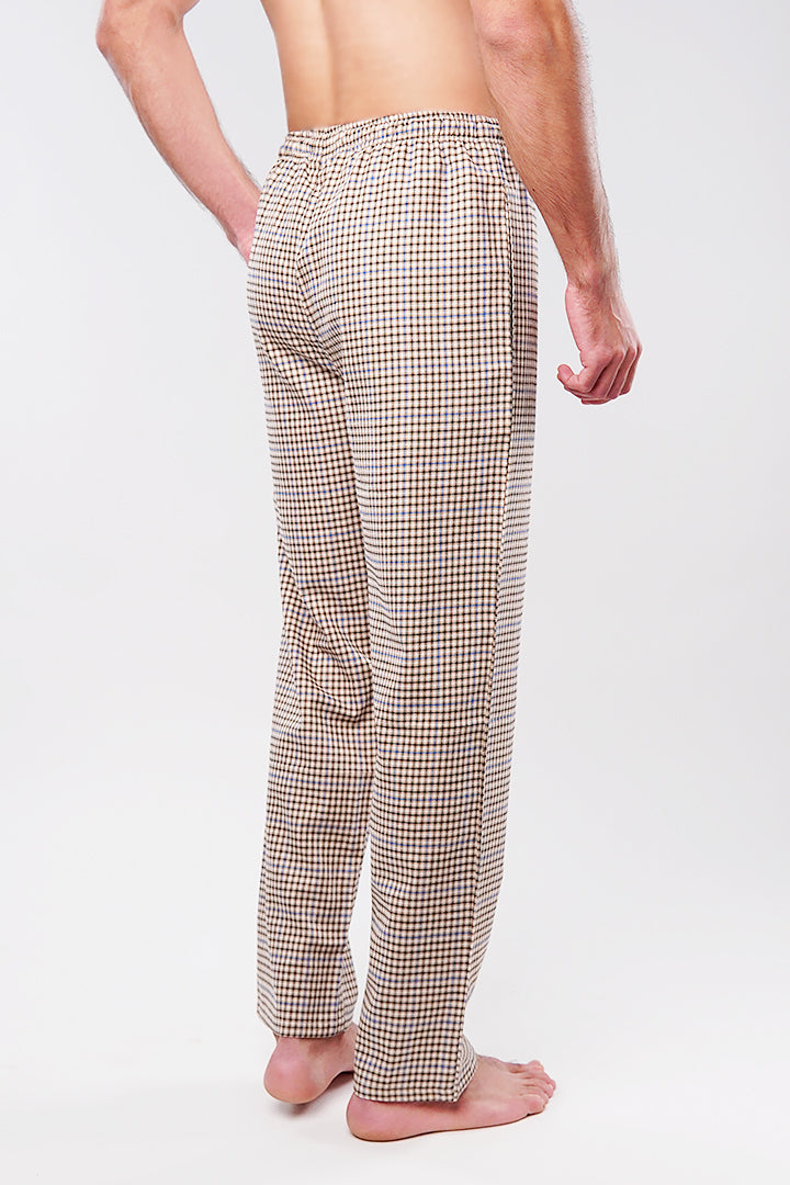 Check Woven Pajamas - Light Brown - Mendeez