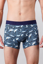 Fish Printed Boxer Trunks - Blue - Mendeez