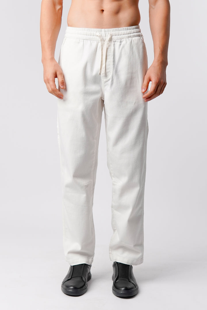 Straight Jogger Pants - White - Mendeez
