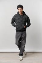 Pullover Printed Hoodie - Black - Mendeez