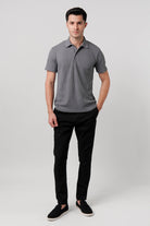 Knitted Polo Shirt - Grey - Mendeez