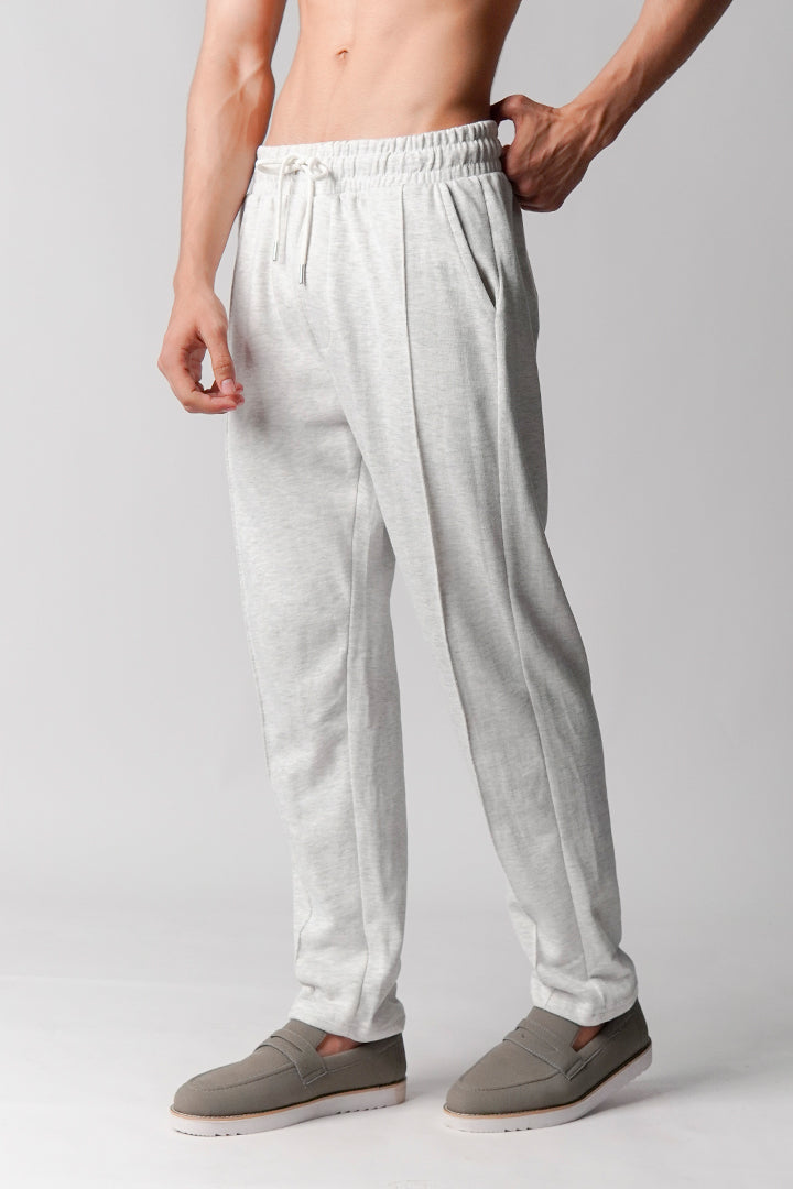 Pintex Jogger Pants - Heather Grey - Mendeez