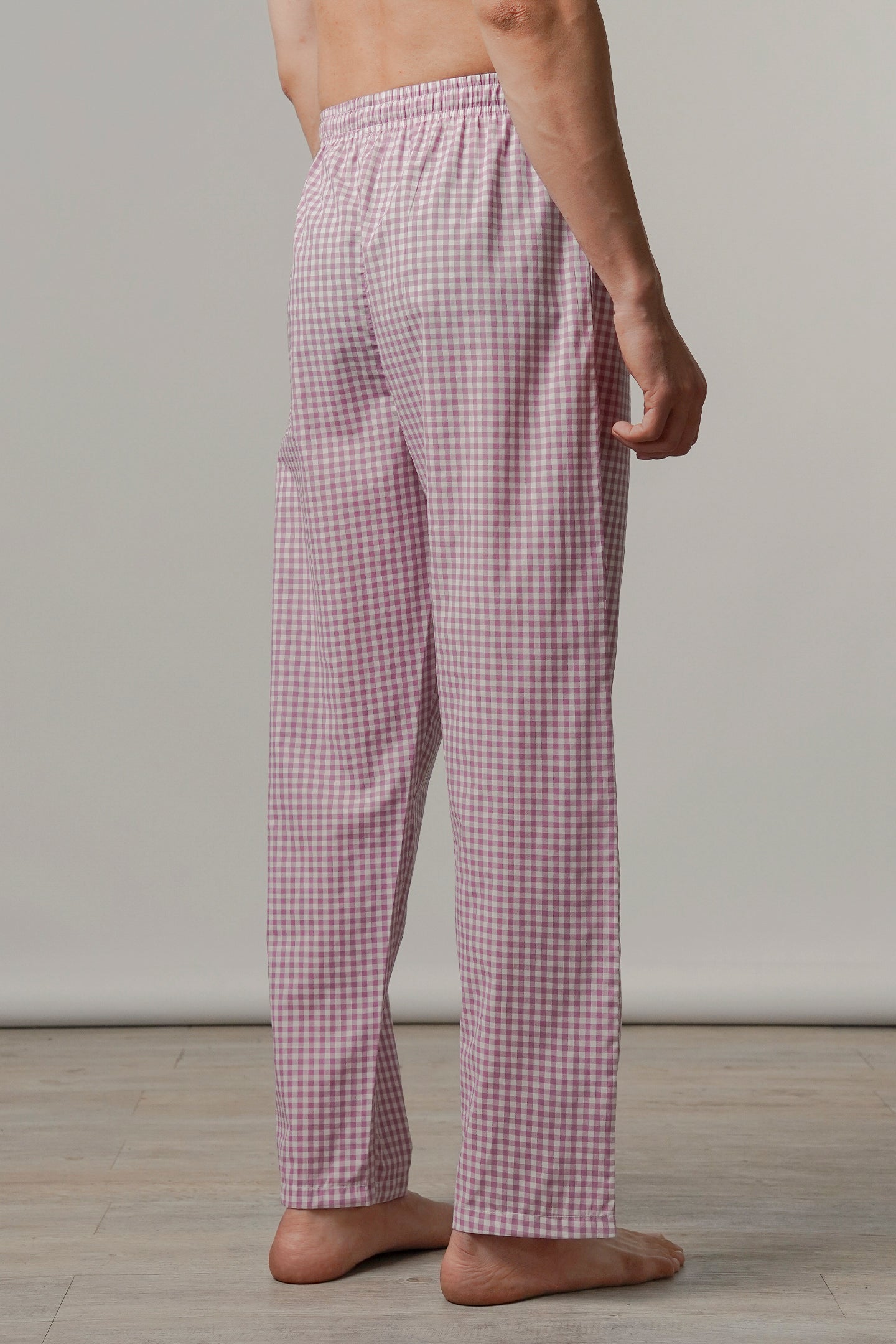 Check Woven Pajamas - Pink - Mendeez