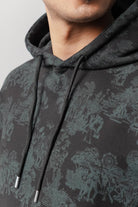 Pullover Printed Hoodie - Black - Mendeez