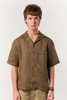 Box Fit Cuban Shirt - Olive Green - Mendeez