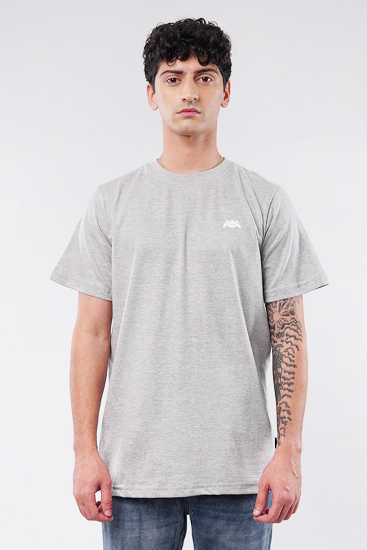 Printed Oversized T-Shirt - Heather Grey - Mendeez