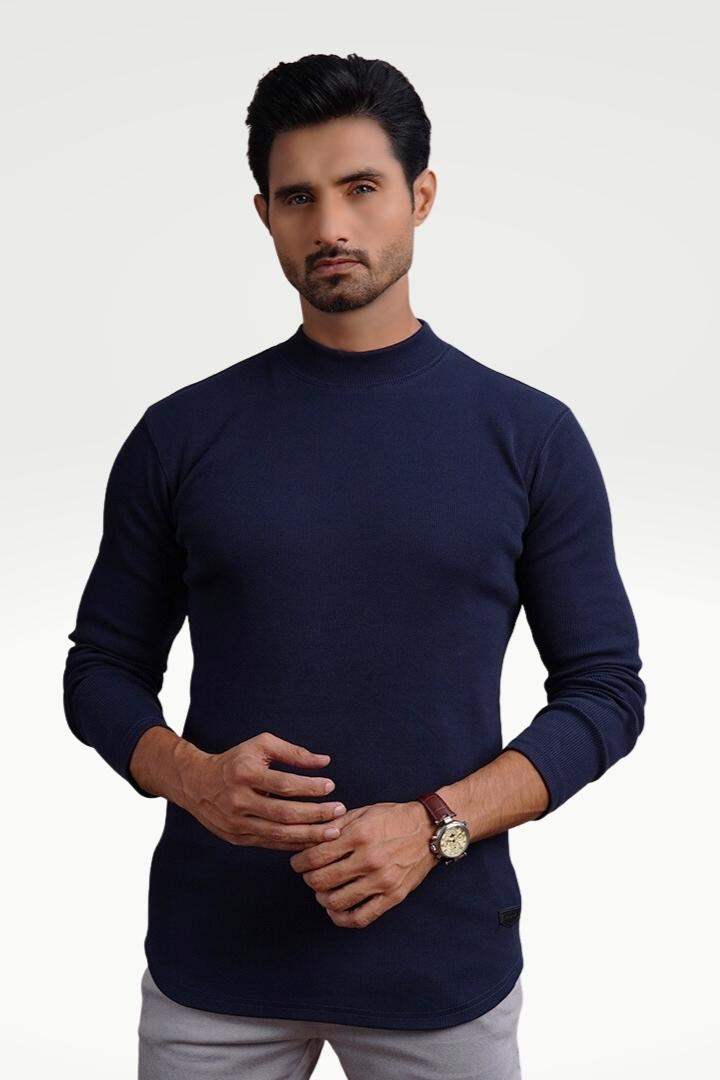 Regal Sapphire Mock Neck Sweatshirt - Mendeez PK 