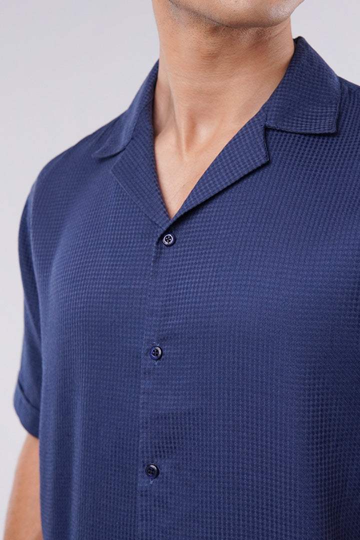 Check Cuban Shirt - Blue - Mendeez