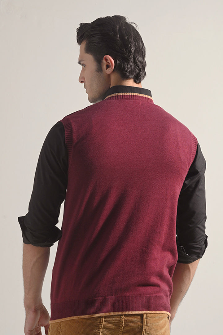 Sweater Vest - Maroon - Mendeez