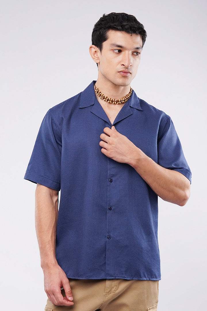 Check Cuban Shirt - Blue - Mendeez