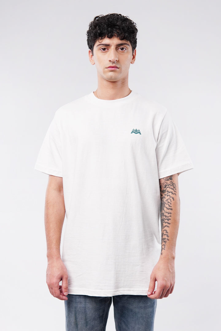 Printed Oversized T-Shirt - White - Mendeez