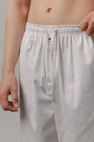 Striped Woven Pajamas - White - FA - Mendeez