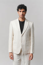 Linen Blazer - White - Mendeez
