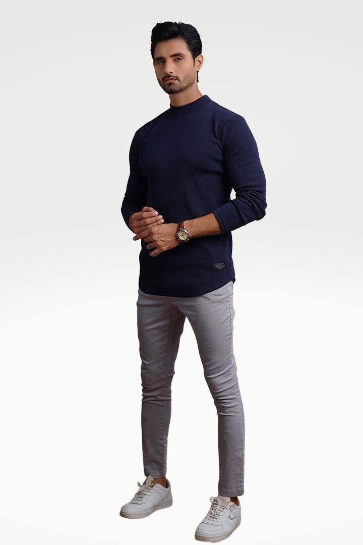 Regal Sapphire Mock Neck Sweatshirt - Mendeez PK 