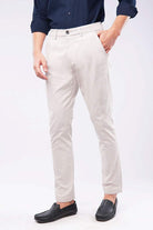 Slim Fit Chinos - Ash White - Mendeez