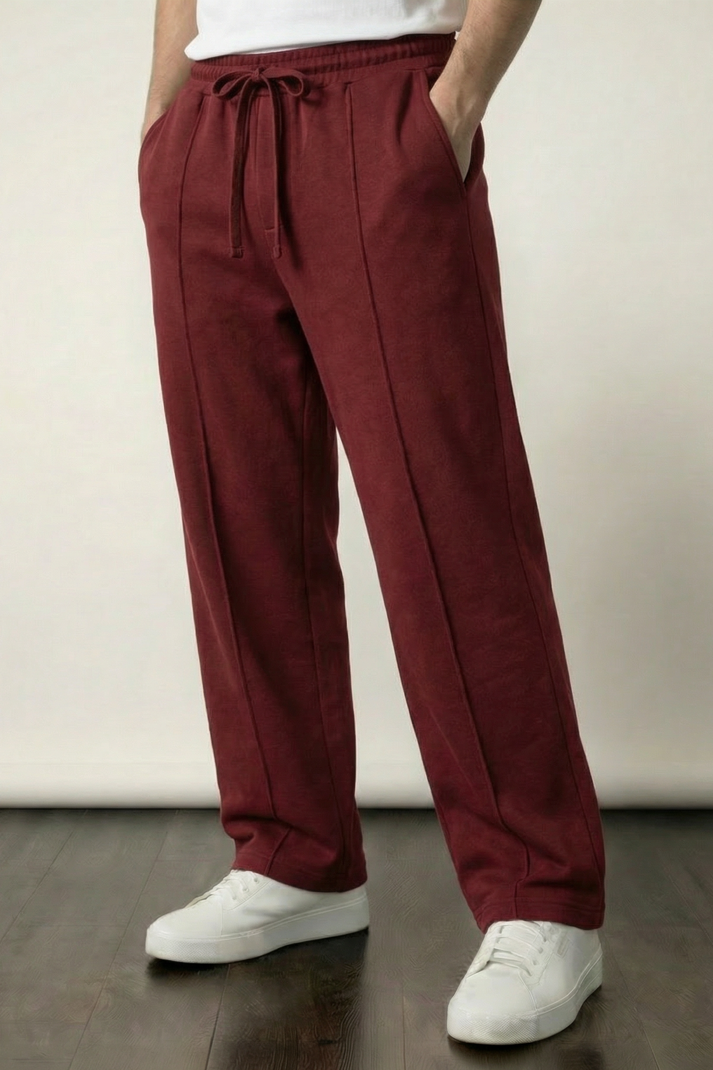 Pintex Jogger Pants - Wine - Mendeez