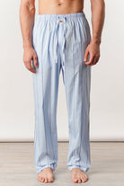 Striped Woven Pajamas - Sky Blue - Mendeez