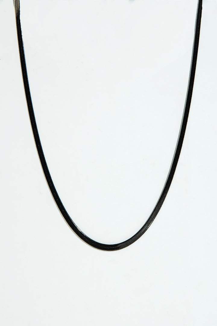 Flat Snake Chain - Black - Mendeez