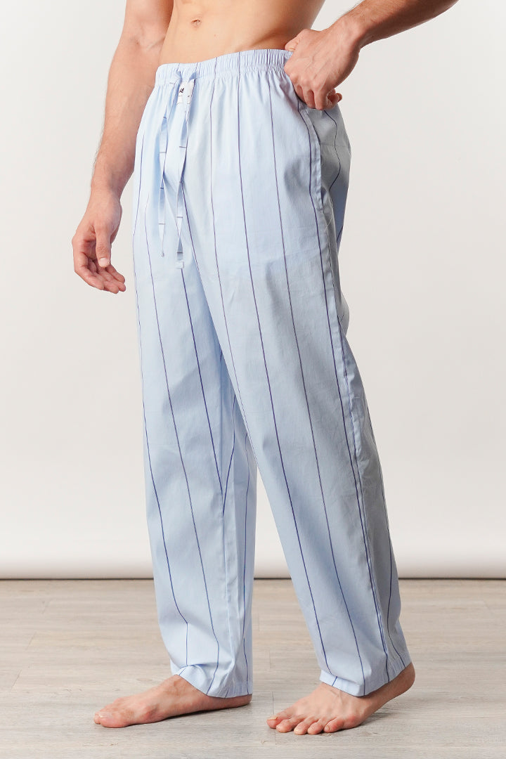 Striped Woven Pajamas - Sky Blue - Mendeez