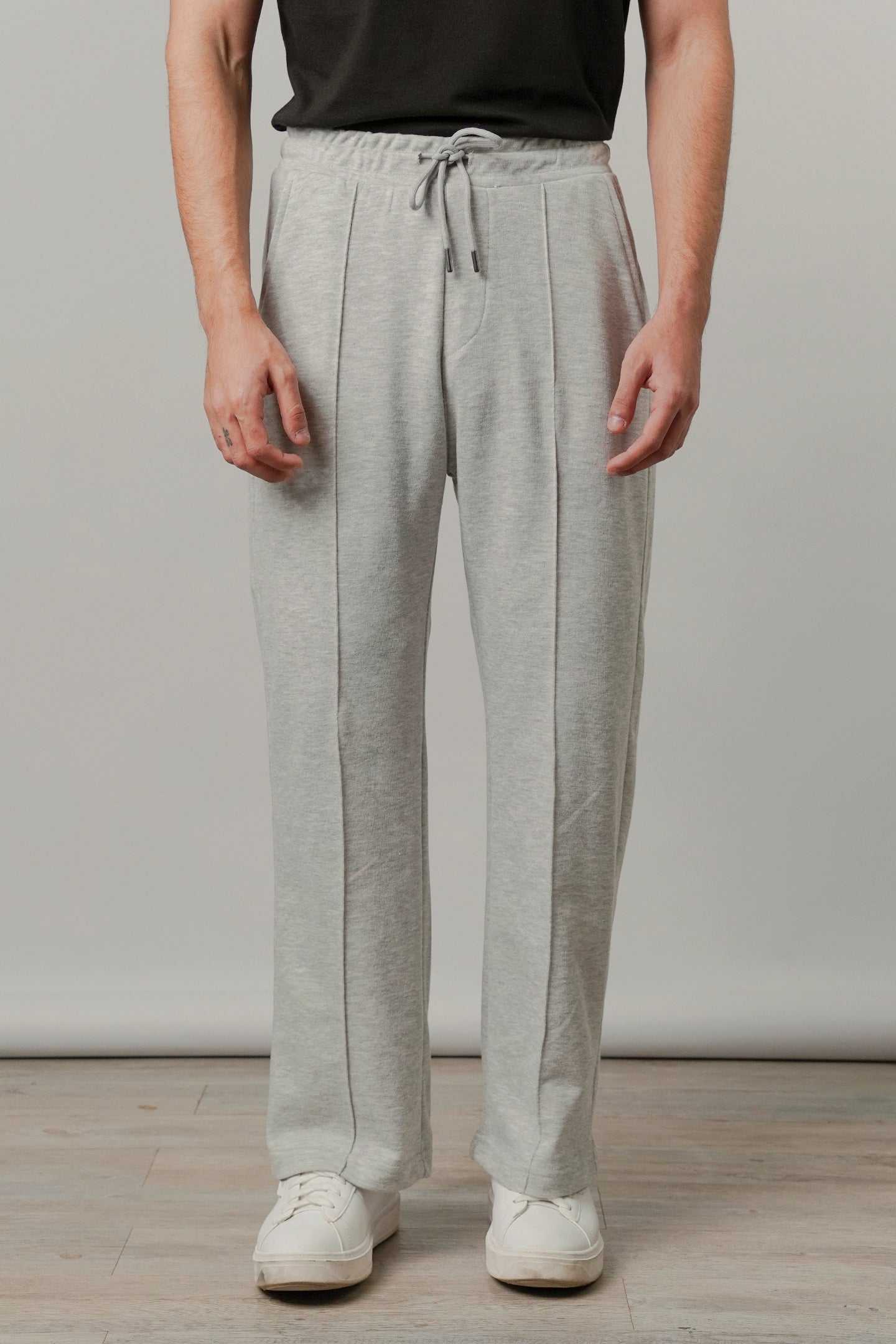 Pintex Jogger Pants - Heather Grey - Mendeez