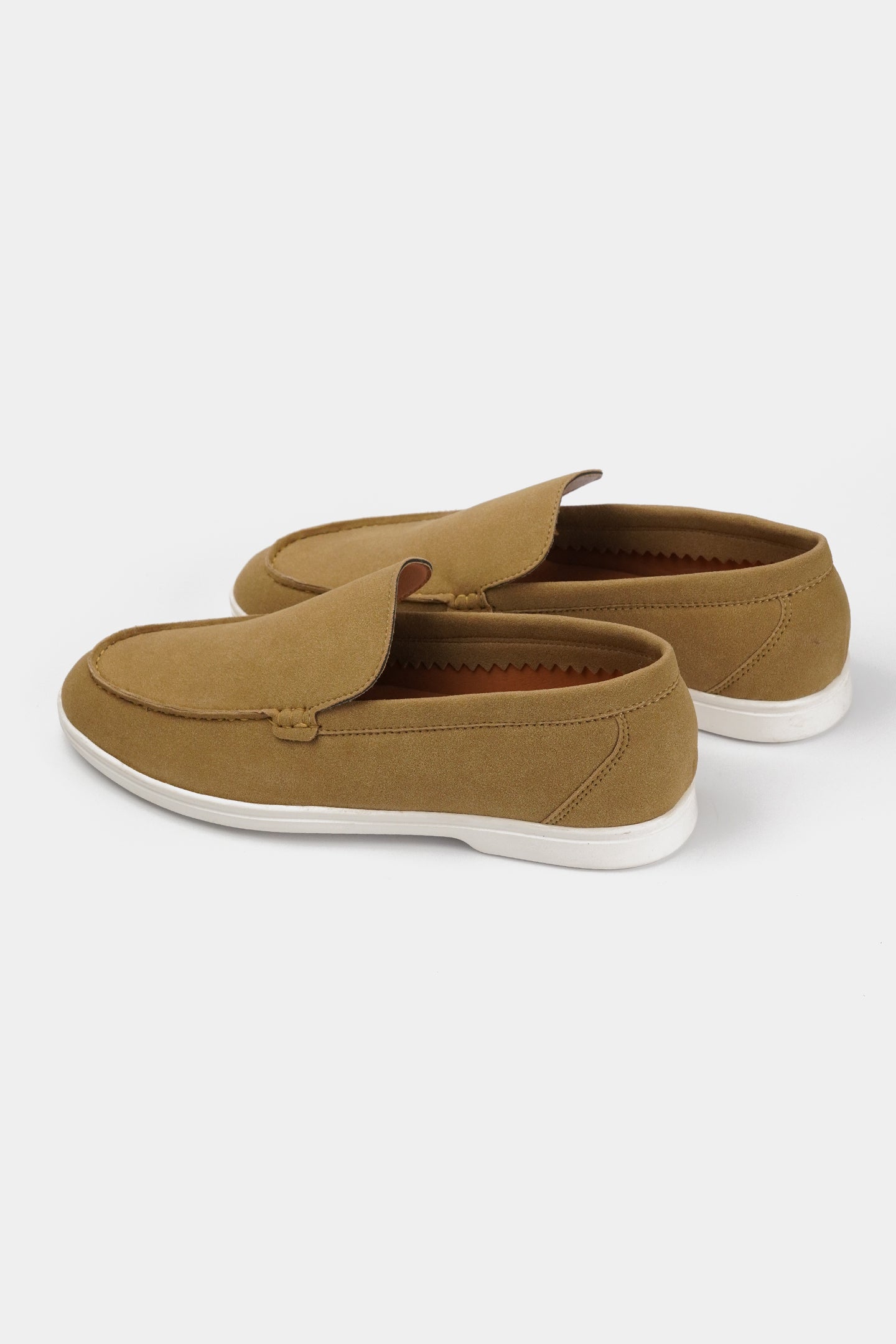 Slip On Suede Loafers - Beige - Mendeez