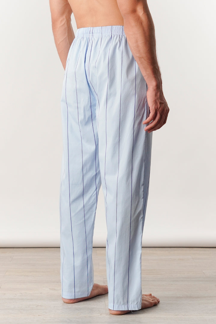 Striped Woven Pajamas - Sky Blue - Mendeez