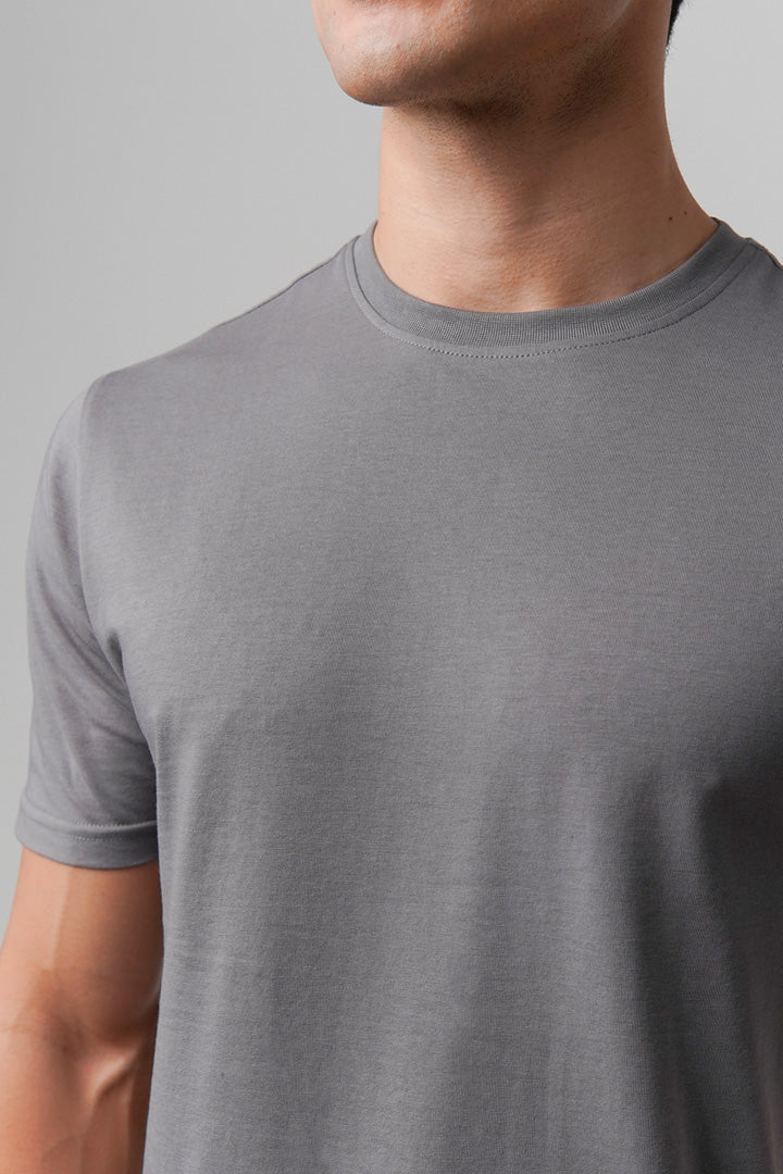 Regular Fit Crew Neck T-Shirt - Grey - Mendeez
