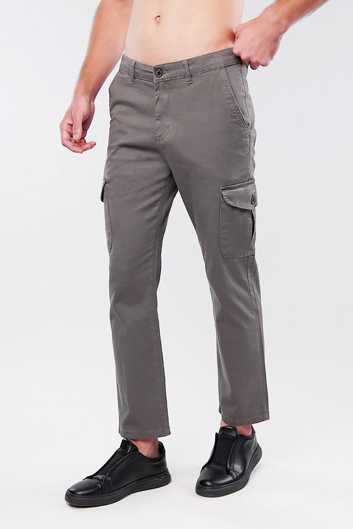 Straight Cargo Pants - Grey - Mendeez