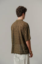 Knitted Oversized T-Shirt - Olive Green - Mendeez