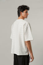 Oversized Textured Tee - White - FA - Mendeez