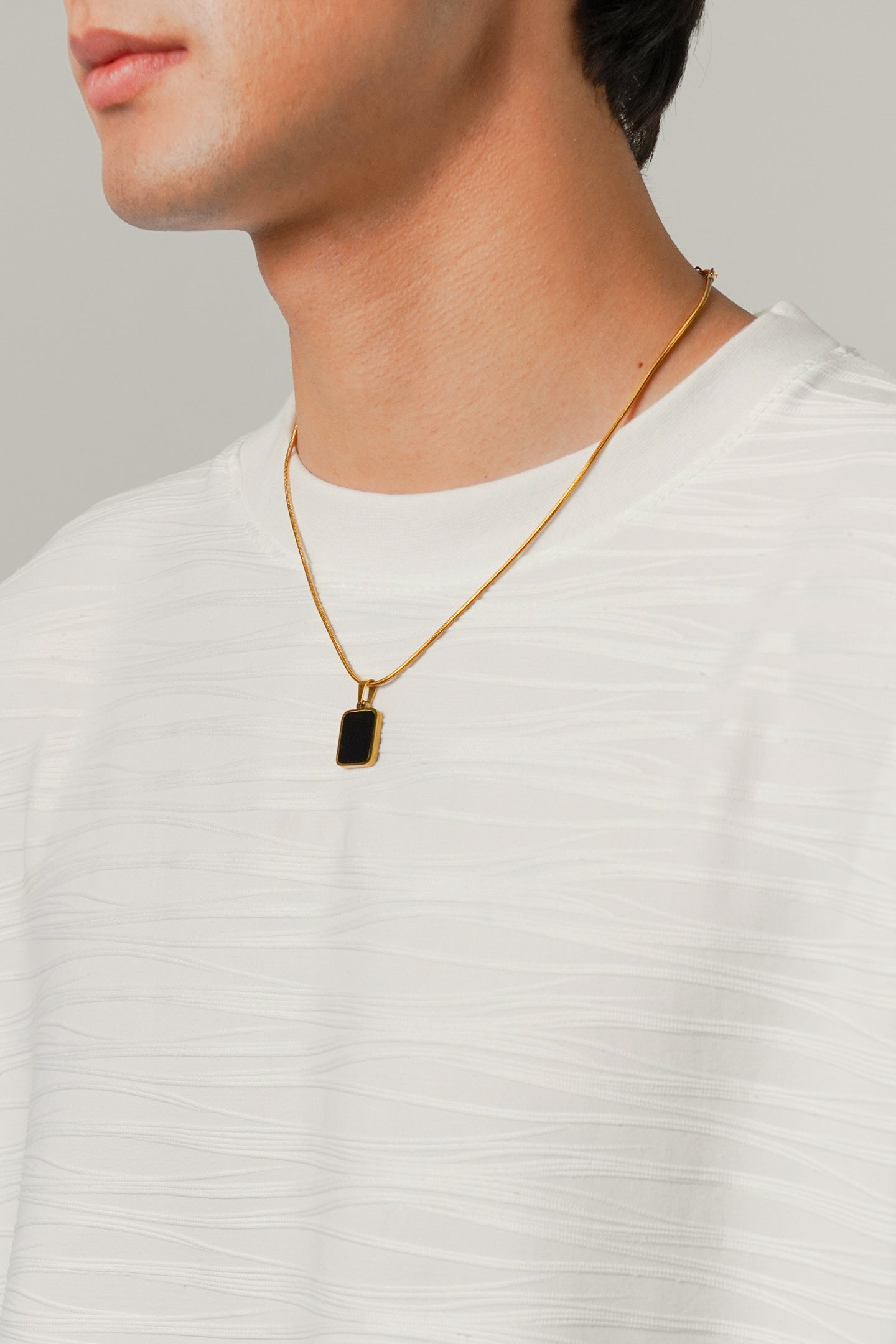 Oversized Textured Tee - White - FA - Mendeez