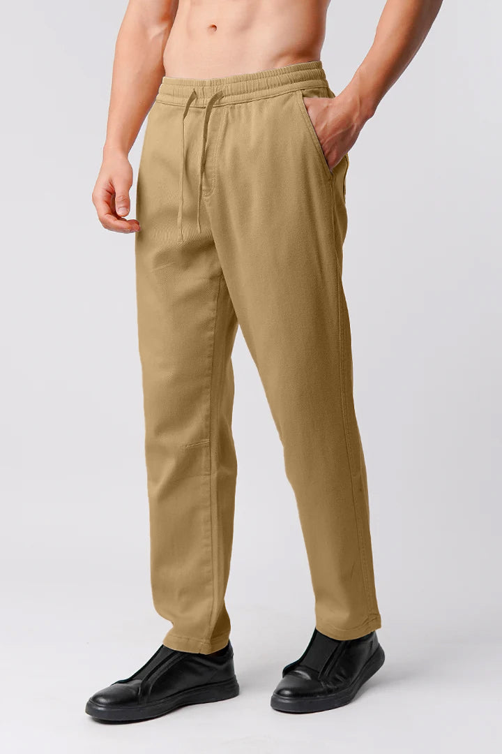 Straight Jogger Pants - Khaki - Mendeez