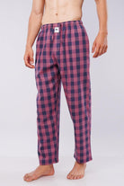 Check Woven Pajamas - Black & Maroon - Mendeez