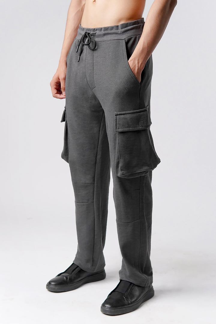 Knit Cargo Trouser - Charcoal - Mendeez