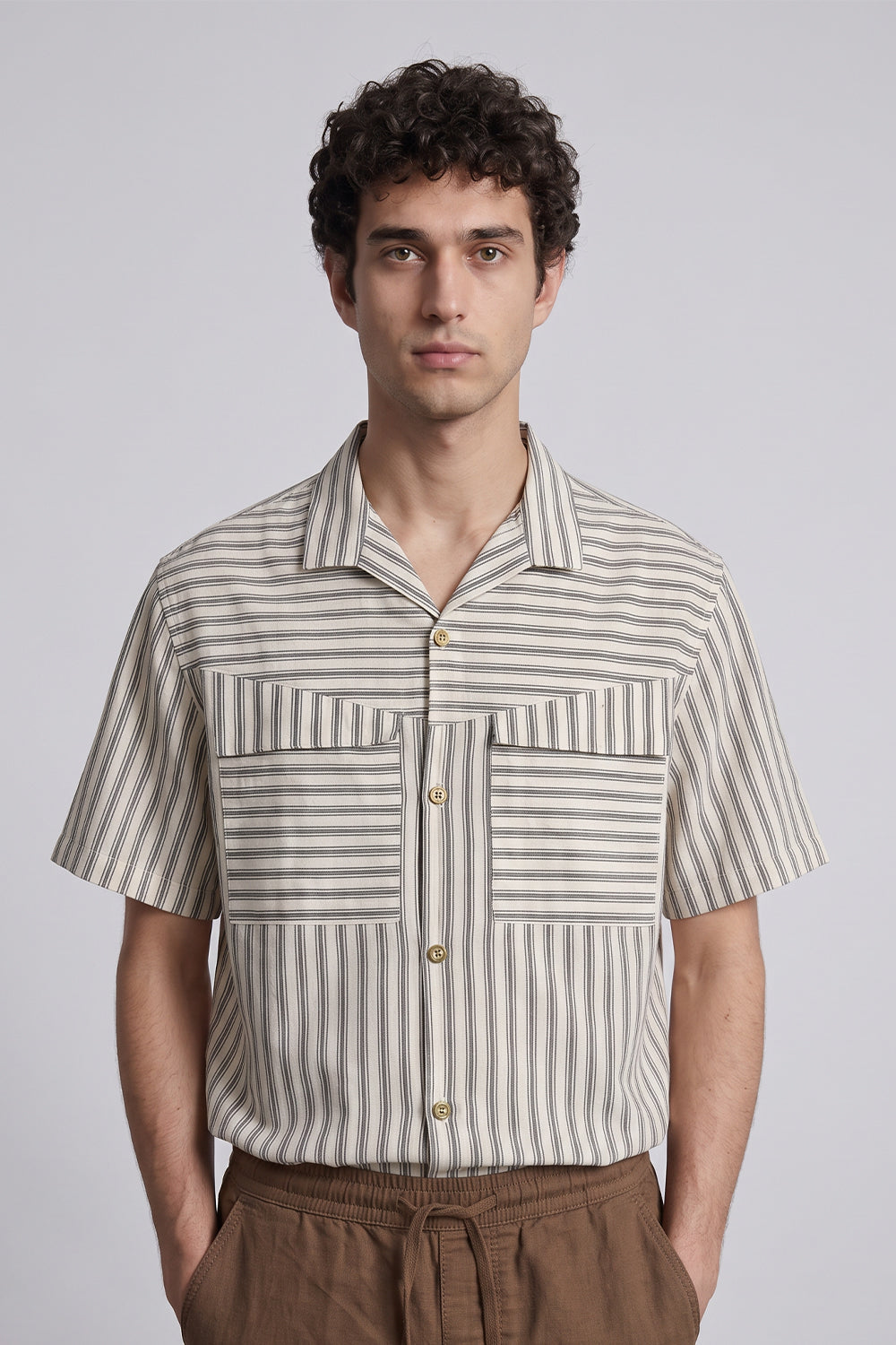 Striped Shirt with Double Pockets
